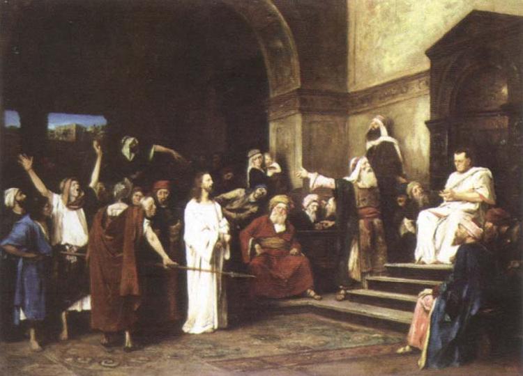 Mihaly Munkacsy christ before pilate oil painting image
